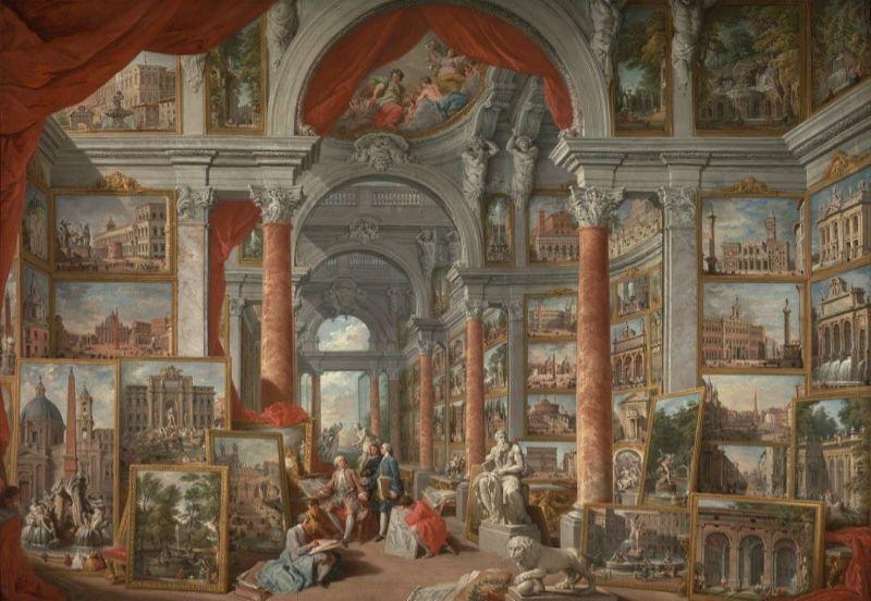 Giovanni Paolo Pannini Picture Gallery with Views of Modern Rome Sweden oil painting art